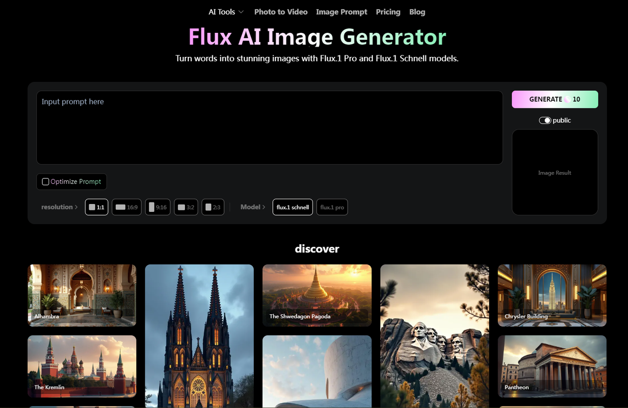 Screenshot of Flux-AI interface